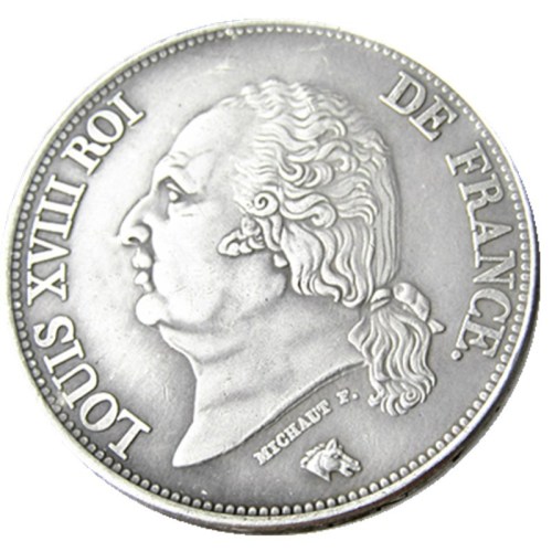 France 1820A 5 Francs Silver Plated Copy Coins