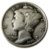 US 1925 P/S/D Mercury Dime Silver Plated Copy Coin