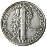 US 1917 P/S/D Mercury Dime Silver Plated Copy Coin