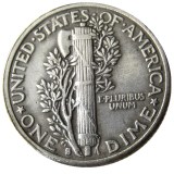 US 1919 P/S/D Mercury Dime Silver Plated Copy Coin