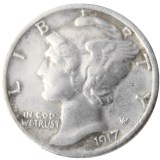 US 1917 P/S/D Mercury Dime Silver Plated Copy Coin