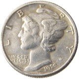 US 1920 P/S/D Mercury Dime Silver Plated Copy Coin