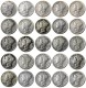 US 1916-1945 S 25PCS Mercury Head Ten Cents(Dimes) Silver Plated Copy Coin