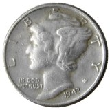 US 1943 P/S/D Mercury Dime Silver Plated Copy Coin