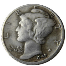US 1941/2 P/D Mercury Dime Silver Plated Copy Coin