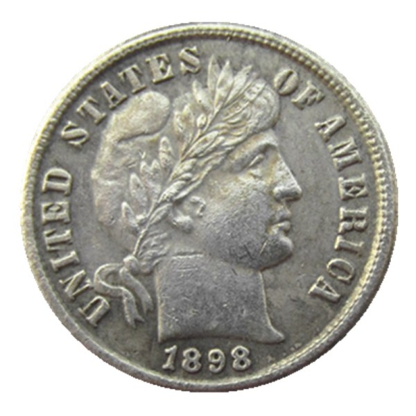US 1898 P/S/O Barber Dime Silver Plated Copy Coin