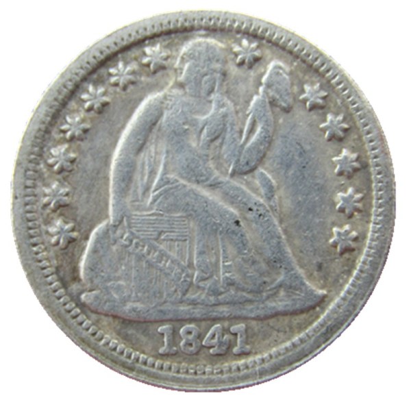 US 1841 P/S Liberty Seated Dime Silver Plated Copy Coin