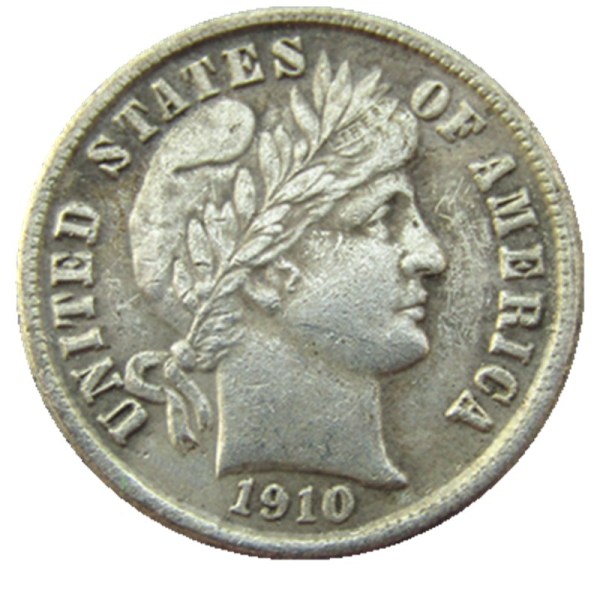 US 1910 P/S Barber Dime Silver Plated Copy Coin