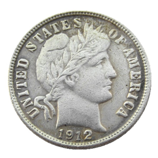 US 1912 P/S Barber Dime Silver Plated Copy Coin