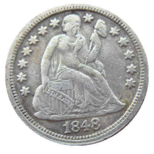 US 1848 P/S Liberty Seated Dime Silver Plated Copy Coin