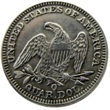 US 1847 P/O SEATED LIBERTY QUARTER DOLLARS Silver Plated Coins COPY