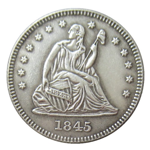 US 1845 SEATED LIBERTY QUARTER DOLLARS Silver Plated Coins COPY