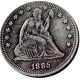 US 1885 SEATED LIBERTY QUARTER DOLLARS With Motto Silver Plated Coins COPY