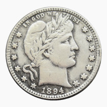 US 1894 P/S/O Barber Quarter Dollar Silver Plated Coins COPY