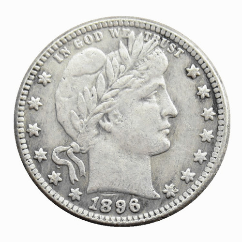 US 1896 P/S/O Barber Quarter Dollar Silver Plated Coins COPY