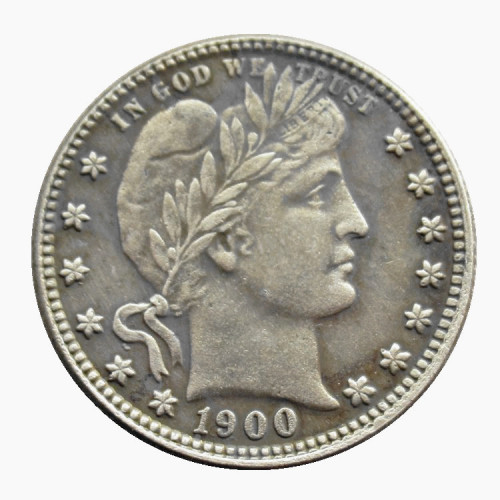 US 1900 P/S/O Barber Quarter Dollar Silver Plated Coins COPY