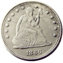US 1866 P/S SEATED LIBERTY QUARTER DOLLARS With Motto Silver Plated Coins COPY US 1866 P/S SEATED LIBERTY QUARTER DOLLARS With Motto Silver Plated Coins COPY