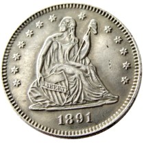 US 1891 P/O/S SEATED LIBERTY QUARTER DOLLARS With Motto Silver Plated Coins COPY US 1891 P/O/S SEATED LIBERTY QUARTER DOLLARS With Motto Silver Plated Coins COPY