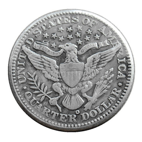 US 1905 P/S/O Barber Quarter Dollar Silver Plated Coins COPY