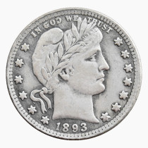 US 1893 P/S/O Barber Quarter Dollar Silver Plated Coins COPY