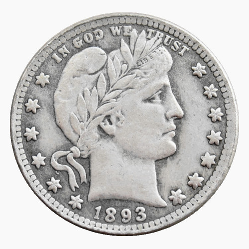 US 1893 P/S/O Barber Quarter Dollar Silver Plated Coins COPY