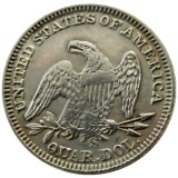 US 1865 P/S SEATED LIBERTY QUARTER DOLLARS Silver Plated Coins COPY