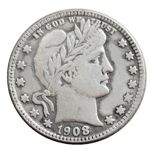 US 1908 P/S/O/D Barber Quarter Dollar Silver Plated Coins COPY