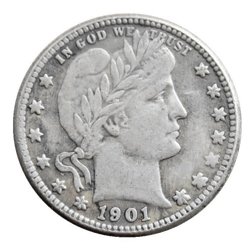 US 1901 P/S/O Barber Quarter Dollar Silver Plated Coins COPY