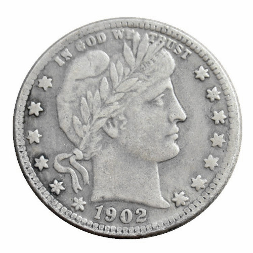 US 1902 P/S/O Barber Quarter Dollar Silver Plated Coins COPY