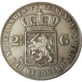 Netherlands 2 1/2 Gulden 1852 Willem lll Silver Plated Copy Decorative Coin