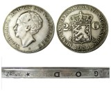 Netherlands 2 1/2 Gulden 1931 Wilhelmina Silver Plated Copy Coin