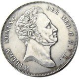 1840 Netherlands 2.5 Gulden Silver Plated Copy Coin