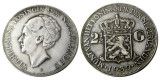Netherlands 2 1/2 Gulden 1939 Wilhelmina Silver Plated Copy Coin