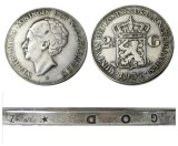Netherlands 2 1/2 Gulden 1937 Wilhelmina Silver Plated Copy Coin