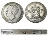 Netherlands 2 1/2 Gulden 1933 Wilhelmina Silver Plated Copy Coin