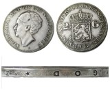 Netherlands 2 1/2 Gulden 1932 Wilhelmina Silver Plated Copy Coin
