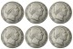 Netherlands,A set of 1852-1873 6pcs 2 1/2 Gulden Willem lll Silver Plated Copy Decorative Coin