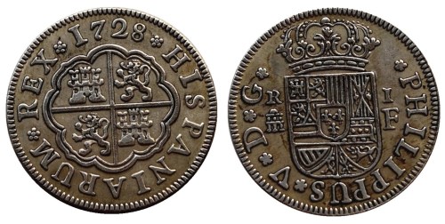 Spain Resl 1727-1738 6PCS Silver Plated Copy Coins