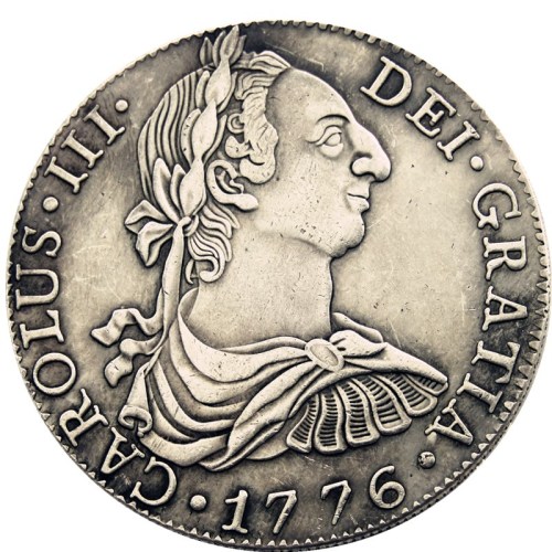 Spain 1776 CAROLUS III DEI GRATIA 8 Reales Silver Plated Copy Coins