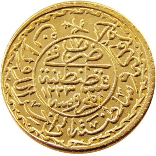 Turkey Ottoman Empire 1 Adli Altin 1223 Gold Plated Copy Coin