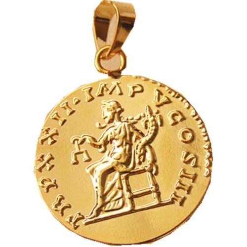 P(14)Coin Pendant Marcus Aurelius, Aureus, Rome, 168 AD, Gold Plated Fashion Jewelry(diameter:20mm)