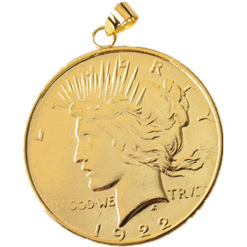 P(20)Coin Pendant US 1922 Peace Dollar Necklace Gold Plated Coin Fashion Jewelry
