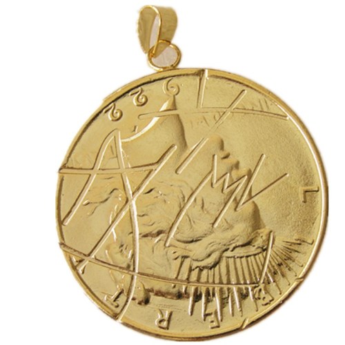 P(18)Coin Pendant Peace Dollar 1922 Two Heads Necklace Gold Plated Coin Fashion Jewelry
