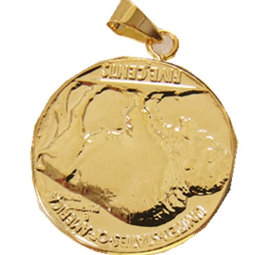 P(08)Coin Pendant USA Buffalo Coin Gold Plated Fashion Jewelry(diameter:21mm)