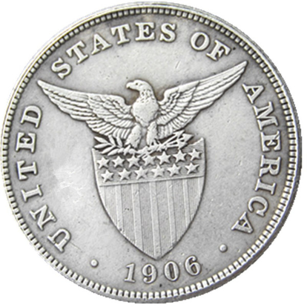 PHILIPPINES 0.5 Peso 1906 Crown Silver Plated copy coins