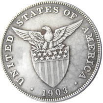 PHILIPPINES 0.5 Peso 1903 Crown Silver Plated copy coins PHILIPPINES 0.5 Peso 1903 Crown Silver Plated copy coins