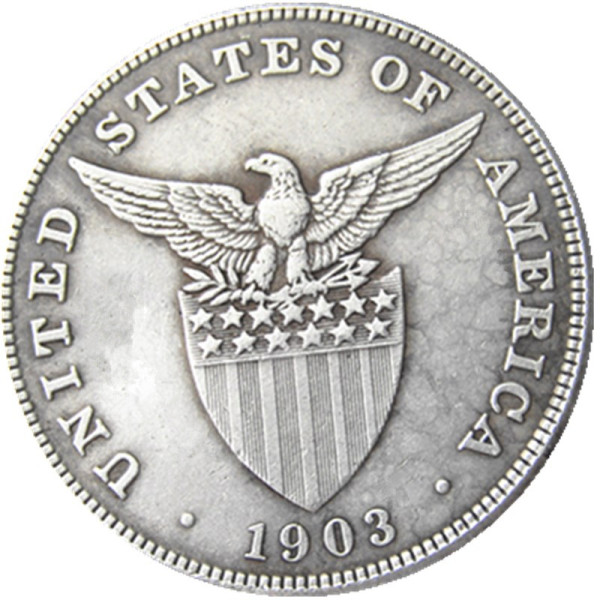 PHILIPPINES 0.5 Peso 1903 Crown Silver Plated copy coins