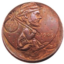 US(03) Hobo Nickel 1909 Lincoln Wheat Penny Pressed Copy Coin