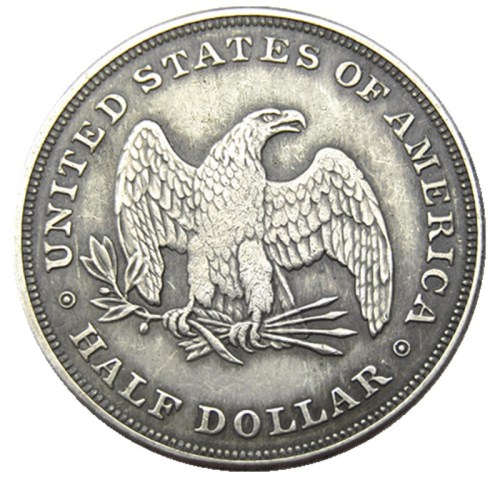 USA 1838 Liberty Facing Left Half Dollar Patterns Silver Plated Copy Coin