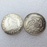 US Capped A set of(1831-1838)8pcs Quater Dollar Silver Plated Copy Coin